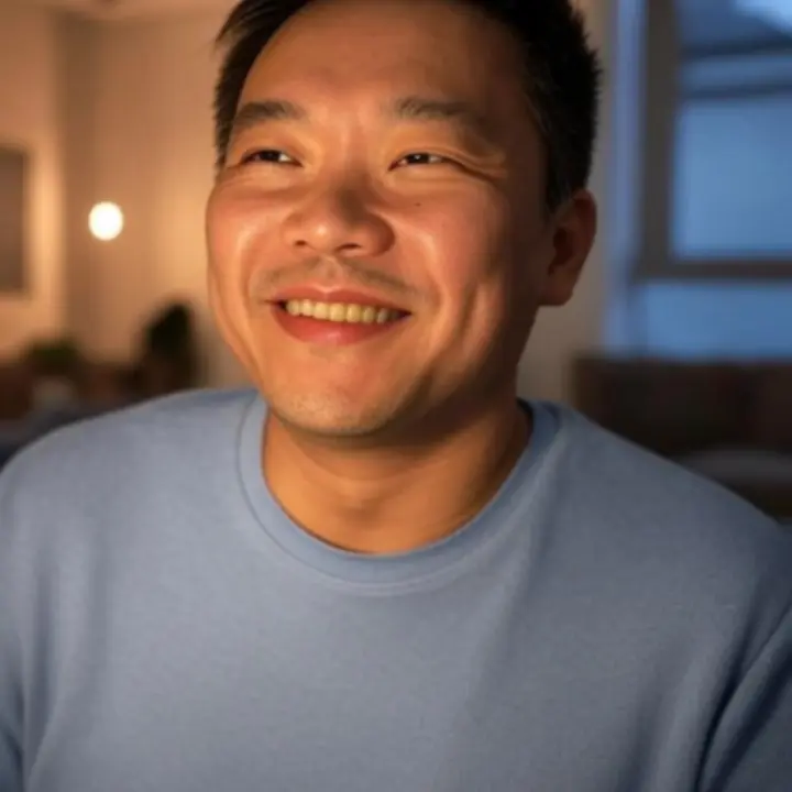 Polska rodzina korzystająca z inteligentnego oświetlenia w nowoczesnym salonie