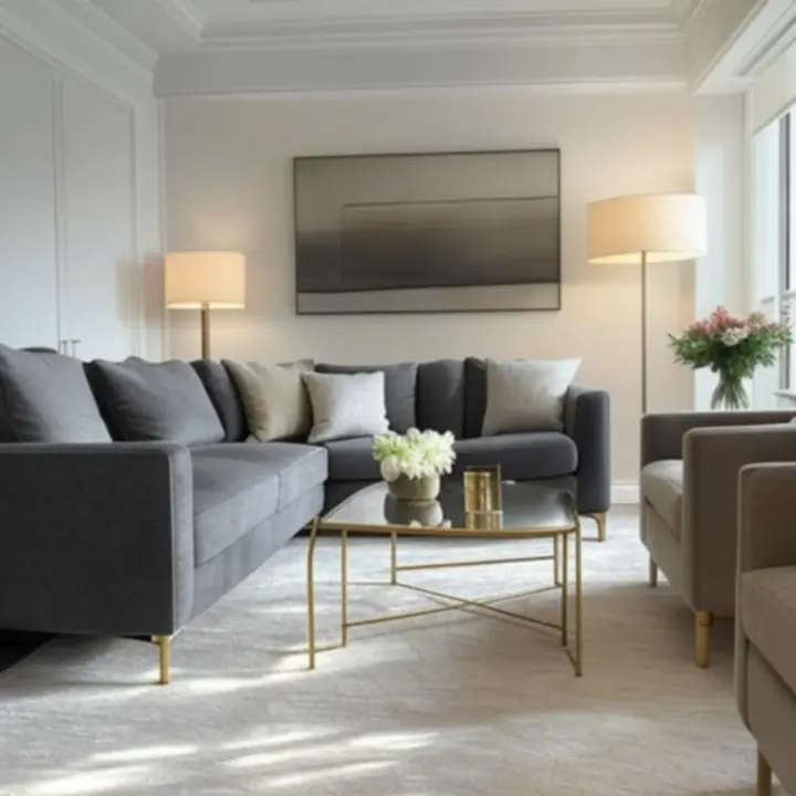 Nowoczesne, ciepło oświetlone wnętrze z designerskimi lampami z oferty LightGlowPL