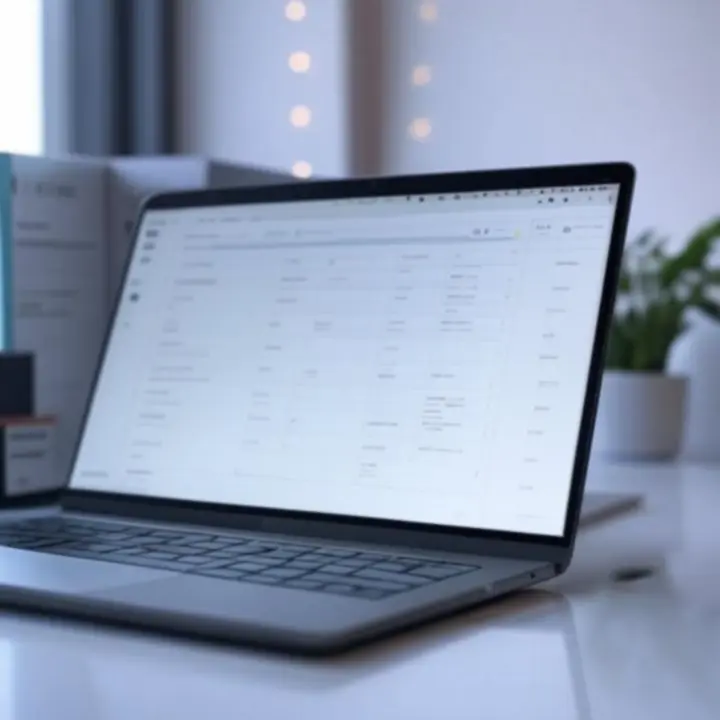 Laptop z otwartą stroną LightGlowPL pokazującą status śledzenia zamówienia